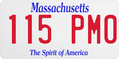 MA license plate 115PM0