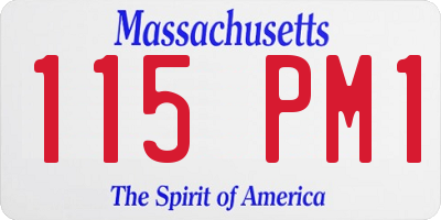 MA license plate 115PM1