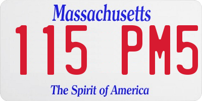 MA license plate 115PM5