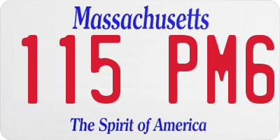 MA license plate 115PM6