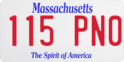 MA license plate 115PN0