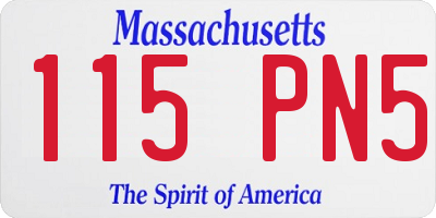 MA license plate 115PN5