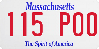 MA license plate 115PO0