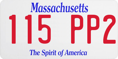 MA license plate 115PP2