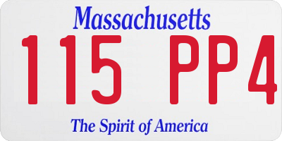MA license plate 115PP4