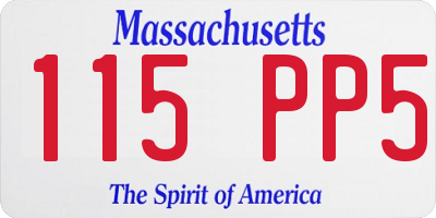 MA license plate 115PP5