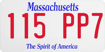 MA license plate 115PP7
