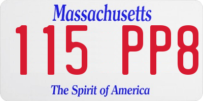 MA license plate 115PP8