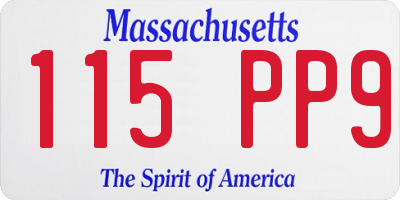 MA license plate 115PP9