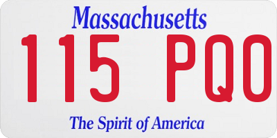 MA license plate 115PQ0