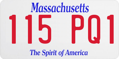 MA license plate 115PQ1