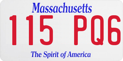 MA license plate 115PQ6