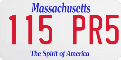 MA license plate 115PR5