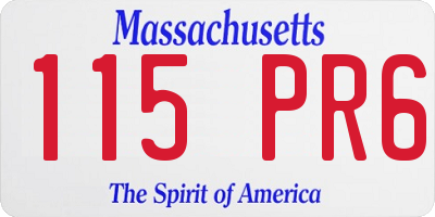 MA license plate 115PR6