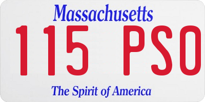 MA license plate 115PS0
