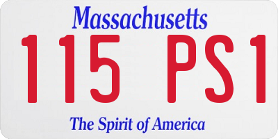 MA license plate 115PS1