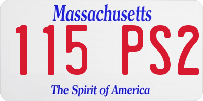 MA license plate 115PS2