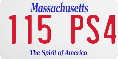MA license plate 115PS4