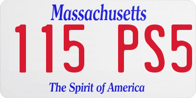 MA license plate 115PS5