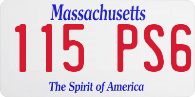 MA license plate 115PS6