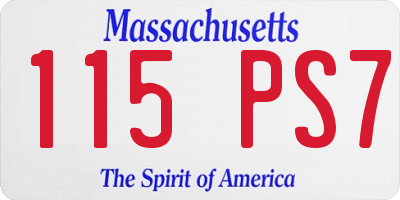 MA license plate 115PS7