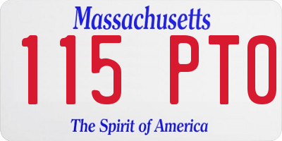 MA license plate 115PT0