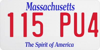 MA license plate 115PU4