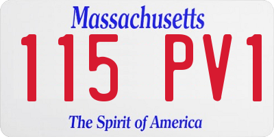 MA license plate 115PV1