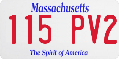 MA license plate 115PV2