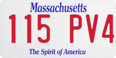 MA license plate 115PV4