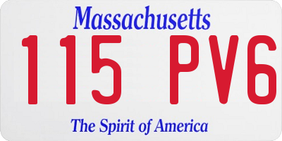MA license plate 115PV6