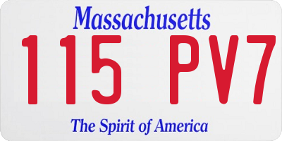 MA license plate 115PV7
