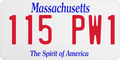 MA license plate 115PW1