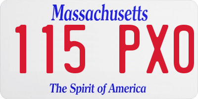MA license plate 115PX0