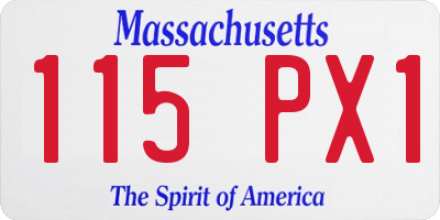 MA license plate 115PX1
