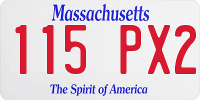 MA license plate 115PX2