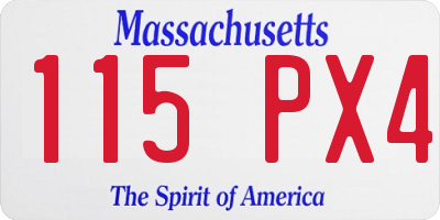 MA license plate 115PX4