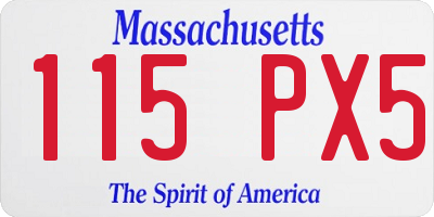 MA license plate 115PX5