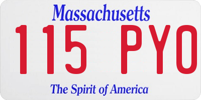 MA license plate 115PY0