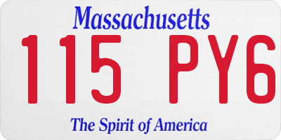 MA license plate 115PY6
