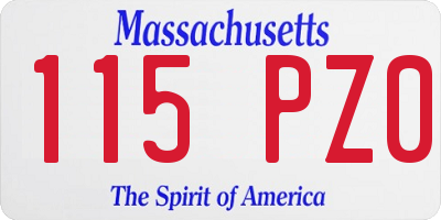 MA license plate 115PZ0