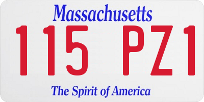 MA license plate 115PZ1