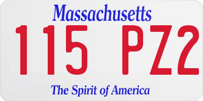 MA license plate 115PZ2