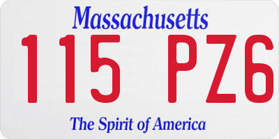 MA license plate 115PZ6