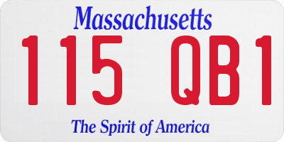 MA license plate 115QB1