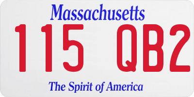MA license plate 115QB2