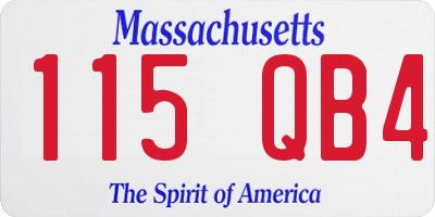 MA license plate 115QB4