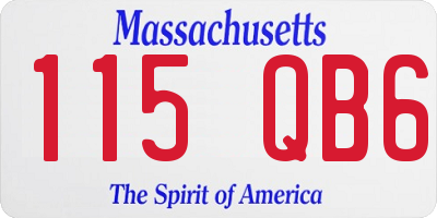 MA license plate 115QB6