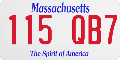 MA license plate 115QB7
