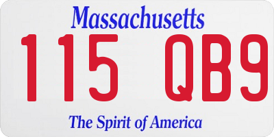 MA license plate 115QB9